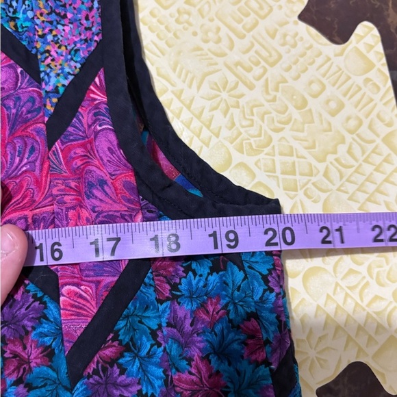 Vintage Handmade Colorful Patchwork Vest - Picture 5 of 6